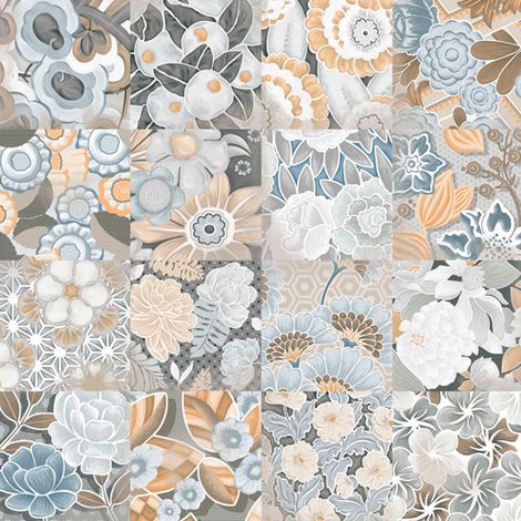 Eiffel Art Construction – Carrelage grès cérame émaillé 20x20 cm – Finition mate – Design patchwork gris – Pour sols et murs intérieurs – Boîte de 1m²