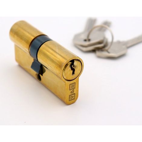 Cylindre Double, 30 mm, pour Porte, Laiton, Fourni avec 3 clés, Serrure, Fermeture