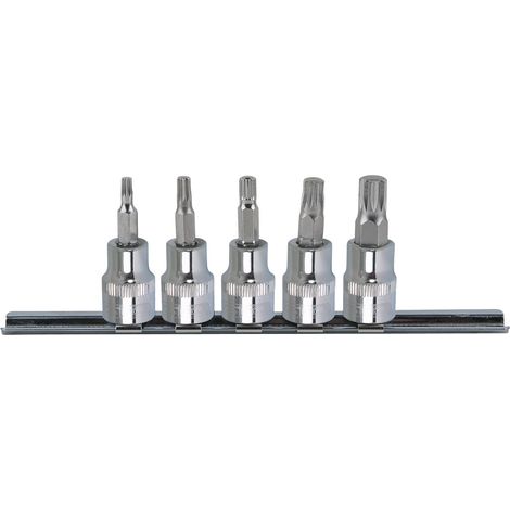3/8" CHROMEplusJeu de douilles à embouts pour vis à denture multiple (XZN (R)), 5 pcs M4-M10