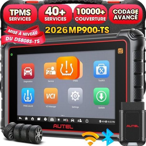 Valise diagnostic TPMS - AUTEL - MP900-TS - 40+ services - Codage ECU avancé - Réapprentissage 99% capteurs