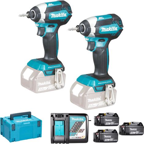 Combo Kit MAKITA LXT® 18V 2xDTD153+3xBL1850B+DC18RC+MAKPAC - DLX2236TJ1 (1/3)