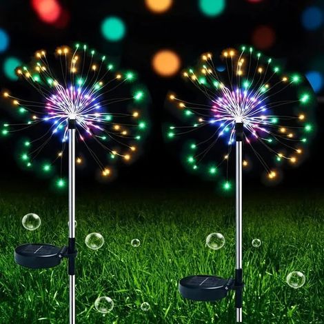 Lampes Solaires Exterieures, DIY Solar Outdoor Firework Lights Décoration Étanche pour Pelouse Mariage Allée Noël ODIPIE (1/4)