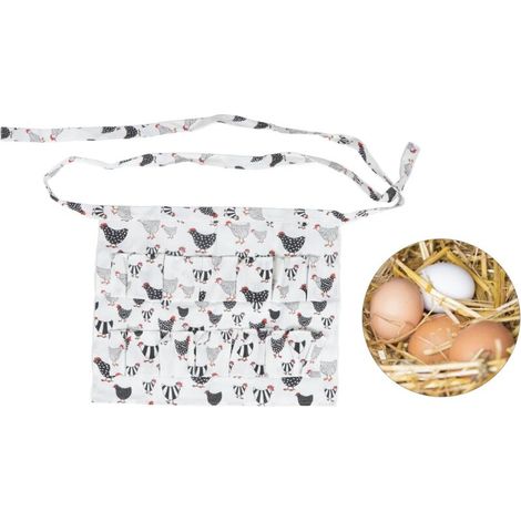 Eiersammelschürze  Schürze mit 12 Taschen für Hühner  Erwachsenengröße  Stoff  Grau  160 g  1 x Schürze  Modell 5