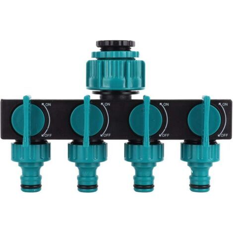 Distributeur de Tuyau d'Eau 4 Voies pour Robinet Irrigation Jardin Agricole