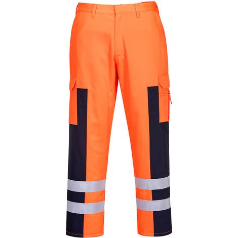 Pantalón "balístico" de Alta Visibilidad Naranja/Azul Marino XL - FR(50-52) - UK(40-41)