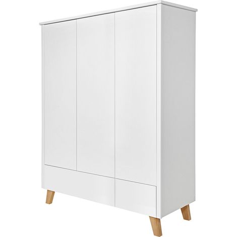 Armoire 3 portes 2 tiroirs Novelies Zara Blanc (1/3)