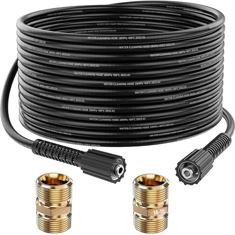 10m Tuyau d'extension pour Nettoyeur Haute Pression M22-14mm Connecteur M22 14mm + 15mm Fileté Mâle Adapter Flexible Tuyau de Rechange Haute Pression pour Standard M22 HD (1/5)