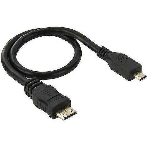 Câble adaptateur Mini HDMI mâle vers Micro HDMI mâle 30 cm 25-26 (1/4)