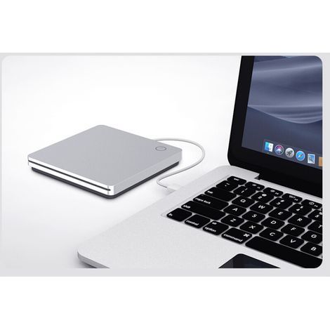 Graveur DVD portable Plug and Play, lecteur CD/DVD externe multifonctionnel, haute vitesse, compatible avec les ordinateurs portables et de bureau, boîtier en alliage d'aluminium. (1/4)