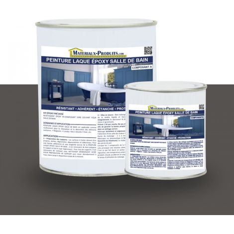 Peinture Laque Epoxy Salle de Bain - 1 Kg Gris basalte - MATPRO (1/5)