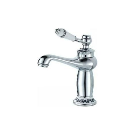 Waschtischarmatur Einhebelmischer Badezimmer Waschbeckenarmatur Dekorative Keramik Blumenmuster Waschbeckenarmatur Badezimmer Armatur Waschbecken，Chrom (1/3)