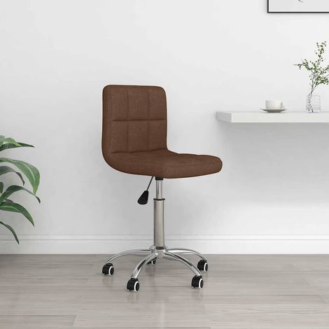 vidaXL Silla de oficina giratoria de tela marrón (1/5)