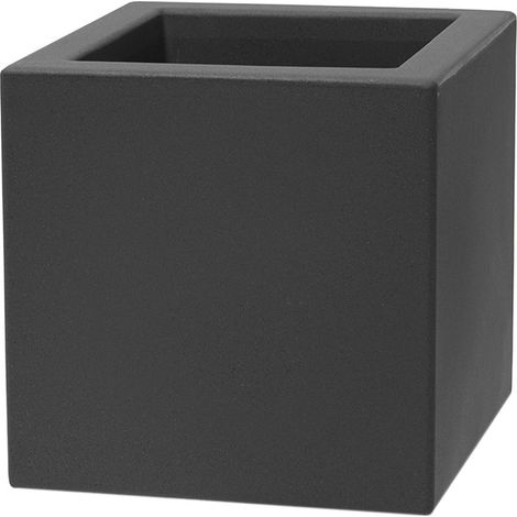 TeraPlast Vaso Schio Cubo 40 Cm Antracite Resina