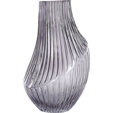 Flower Vase MYRSINA Glass 36 cm Grey