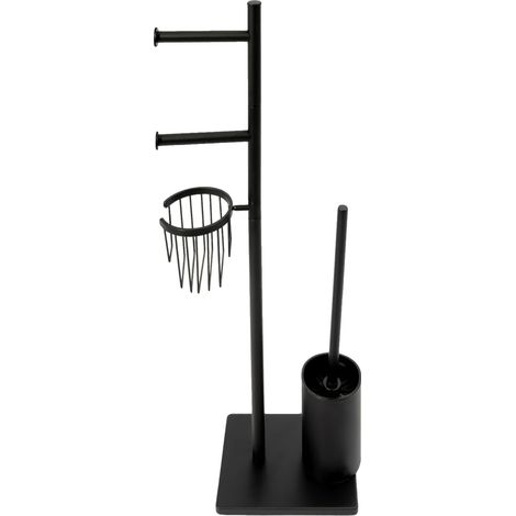 Distributeur de Papier Toilette, Design Multi-Fonction, Construction Durable, noir (1/2)