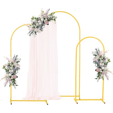 VEVOR Set di Fondali ad Arco per Feste, Struttura Stabile Facile da Montare, Supporto per Fondale ad Arco in Metallo Dorato per Decorazioni di Matrimoni, Feste di Compleanno, Celebrazioni, 3 Pezzi