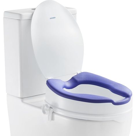 Rehausseur de Toilette 10 cm Siège de Toilette Surélevé Charge 200 kg Rehausseur WC en PP, Verrouillage par Tige à Vis, pour Personnes Âgées, Handicapés, Patients, Enceintes(N1FYT15) (1/5)