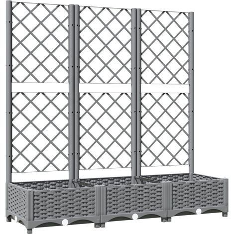 Maison Exclusive - Pflanzkübel mit Rankgitter Hellgrau 120x40x121