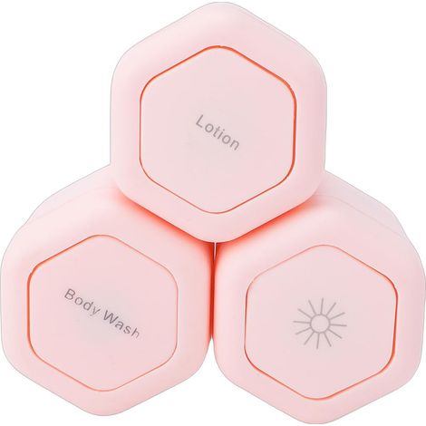 Capsules de Voyage Magnétiques Récipients de Voyage Magnétiques avec Couvercles Pots Cosmétiques 3 Pièces 40 Ml Hexagone à Coque Dure Bouchon à Vis étanche pou (PINK) (1/5)