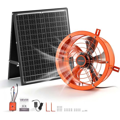 Ventilateur d'Extraction Solaire 30,5 cm Ventilateur de Grenier Acier (1/5)