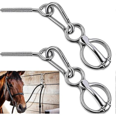 jeux d'anneaux d'attache pour chevaux, équipement et fournitures pour chevaux, matériel d'entraînement, accessoires de sécurité pour chevaux avec boulon à œil, anneaux d'attache (1/5)