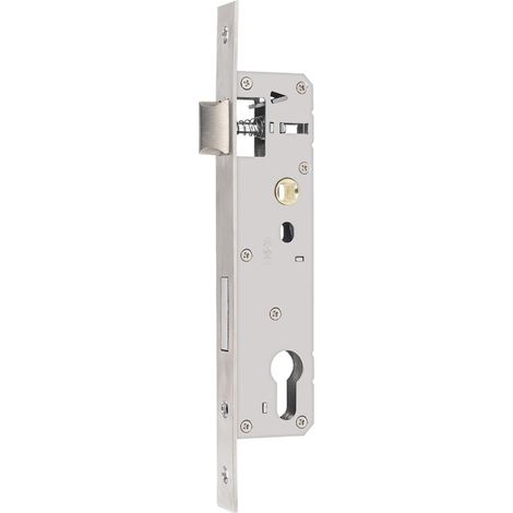 Serrure à Encastrer en Acier Inoxydable 85x20 mm, Serrure de Portail de Jardin – Entraxe 85 mm, Axe 20 mm, Réversible Gauche/Droite – Porte en Métal (1/3)