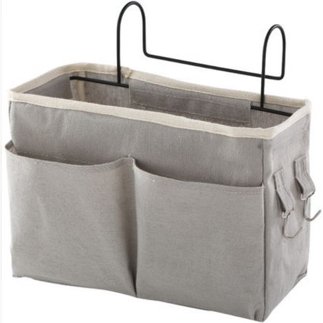 1 Pièce(Gris) Poche de lit,Organisateur Etagere Lit en Toile Imperméable Panier de Lit Chevet Suspendu,Poche de Lit pour l'école de Bureau à Domicile