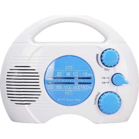 Radio de douche étanche, Volume réglable AM FM, salle de bain, Portable, réglage facile, bleu (1/5)