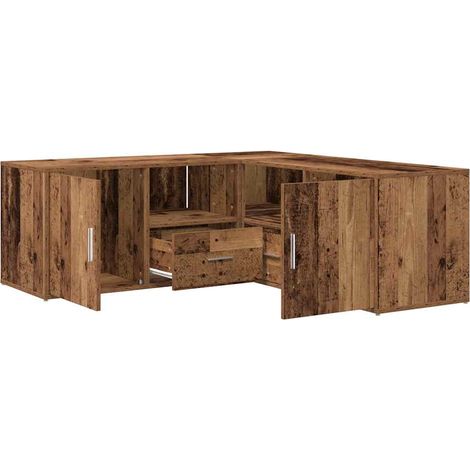 Maison Exclusive - Mobile Angolare Legno Antico 200x40x45 cm in Truciolato