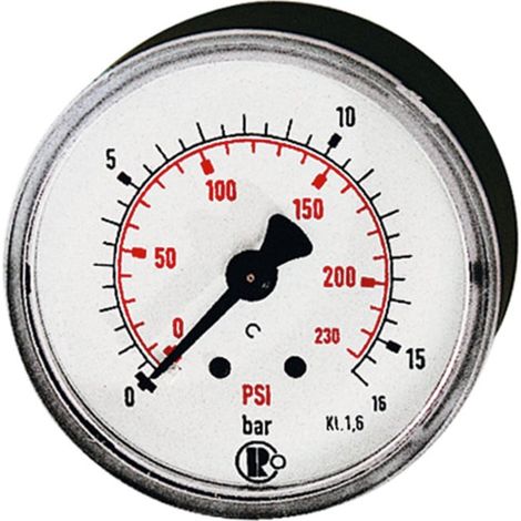 Riegler Standardmano, Kunststoff, G 1/8 hinten, 0 - 25,0 bar/360 psi, Ø40 (1/2)