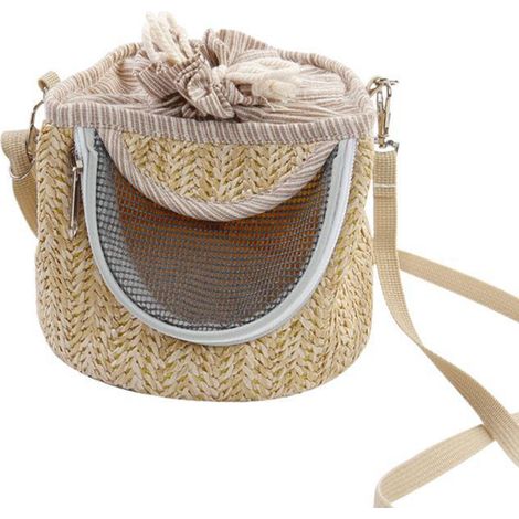 Sac à bandoulière pour hamster, respirant, doux et chaud, sangle réglable, petit porte-animaux pour cochon d'inde, planeur de sucre, taille unique, café clair (1/5)