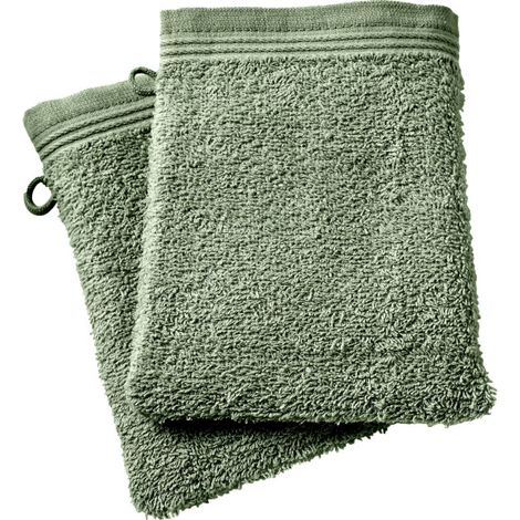 Lot de 2 gants de toilette "Spa" 15 x 21 cm / 400 gr/m² - "Spa" Romarin - "Spa" Romarin -