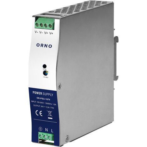 Orno Adaptador DIN metálico 24V 77W industrial