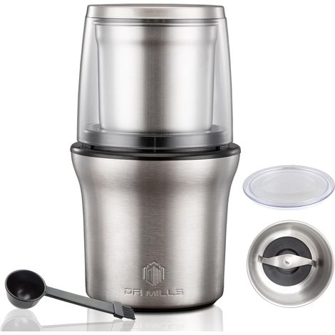 Moulin à épices et à café électrique, moulin et hachoir, gobelet amovible, couteau sans lavage et tasse sans lavage sont en acier inoxydable SUS304 (DM-7412N+) (1/5)