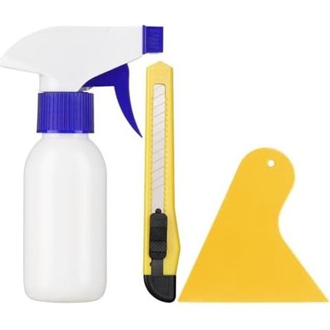 Kit per l'installazione di pellicole adesive per vetri auto e finestre con adesivo statico (spray, spatola, taglierino) (1/5)