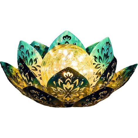 Lampe Solaire D'extérieur Ausolee,Lotus Boule En Verre Crack Lampe,lampe Solaire Exterieur Decorative Imperméable (1/4)