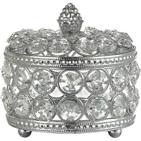 Große silberne Schmuckschatulle für Damen und Mädchen, Aufbewahrungsbox für Halsketten, Ohrringe, Armbänder, Ringe und Uhren-10x10cm (1/5)