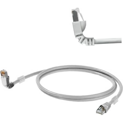 Câble Ethernet catégorie 6 S/FTP Weidmuller, Gris, 0.5m LSZH Avec connecteur coudé, Sans halogène ( Prix pour 1 ) (1/2)