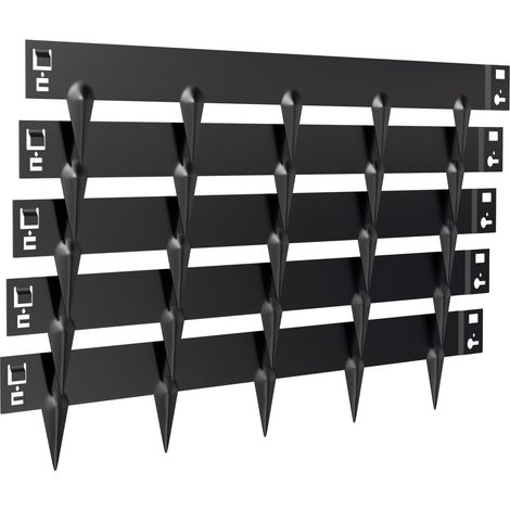 Hengda Bordure de pelouse Bordure de jardin Palissade anti-racines Protection des plantes Acier 100x15cm 30m Noir (1/5)