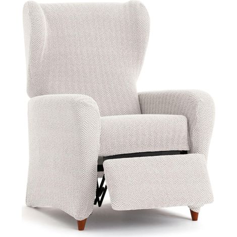 Housse bi-élastique pour Fauteuil de Relaxation Super élastique Housse de Fauteuil de Relaxation Couleur écru, Adaptable, Respirante et Facile à Installer avec des mousses de Fixation (1/5)
