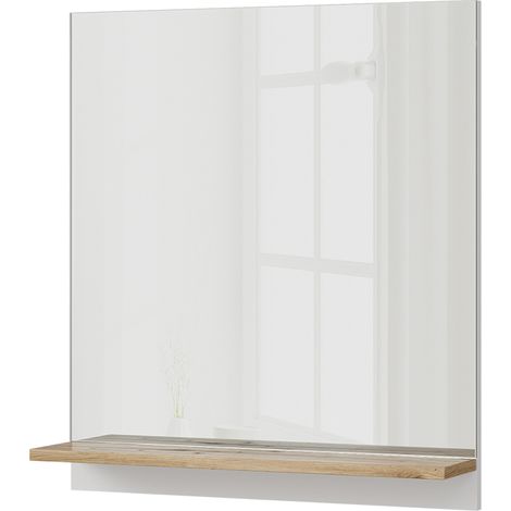 Badspiegelschrank Marelle, Weiß, 60 x 67 cm mit Regal, Vicco (1/5)
