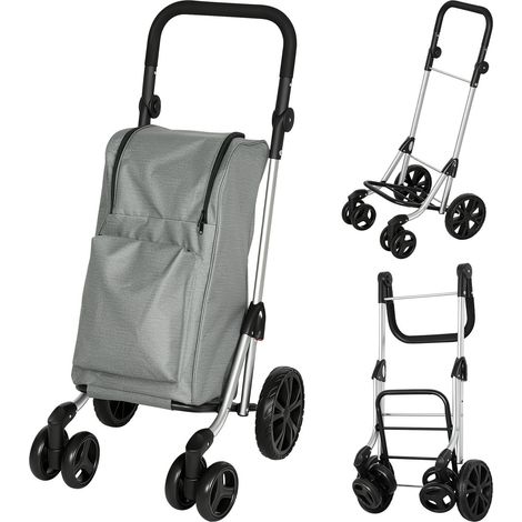 Zusammenklappbarer Einkaufswagen, 46-Liter-Tasche, Kühlbox, verstellbarer Griff