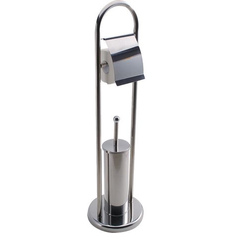PIANTANA BIS PORTASCOPINO/PORTAROTOLO H80CM CROMO