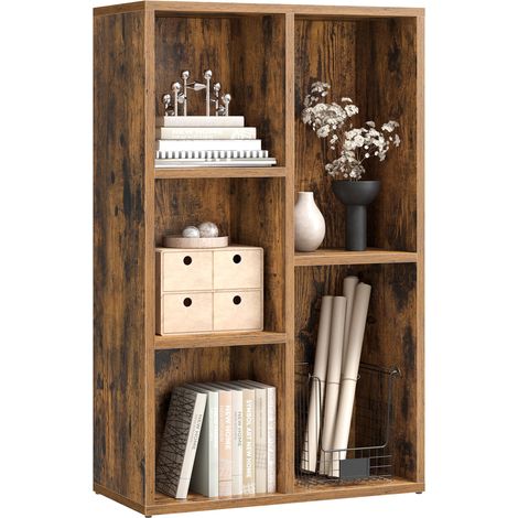 Bibliothèque en Bois, Étagère de Rangement, 50 x 24 x 80 cm (1/5)