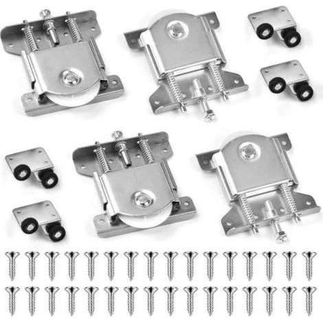 Lot de 4 paires de roulettes pour portes coulissantes, roulettes de placard, roulettes de remplacement pour portes à enroulement