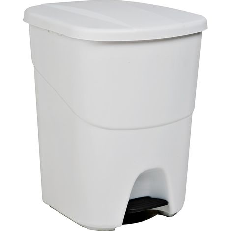Poubelle écologique à pédale 40l couvercle blanc denox