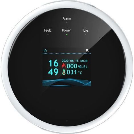 Includes a wall-mounted LCD screen, a Wi-Fi natural gas/liquefied petroleum gas tester, and a methane alarm. (1/5)
