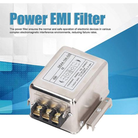 EMI-Filter 10A, Störungsunterdrückung, 35-mm-Schienenmontage, Einphasen-Netzfilter 1 (1/4)