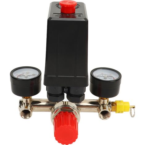 Pressostat pour compresseur d'air, régulateur de pression 0 à 180 PSI avec manomètre 2 pouces. (1/5)