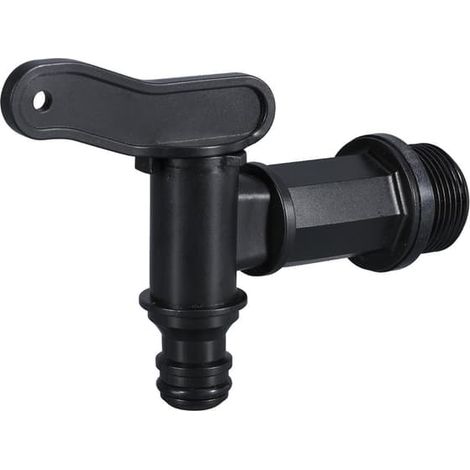 Robinet pour réservoir IBC, filetage 3/4 pouce, vanne de tuyau d'arrosage en plastique PP et filetage plastique (1/5)